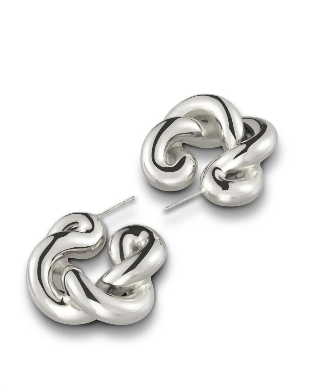 NEW UNCOMMON MATTERS women's twist creoles earrings in silver